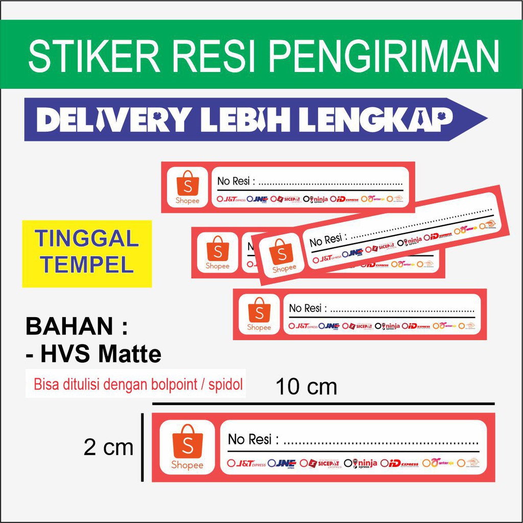 

Stiker Resi Stiker Pengiriman Label Resi Stiker HVS Matte