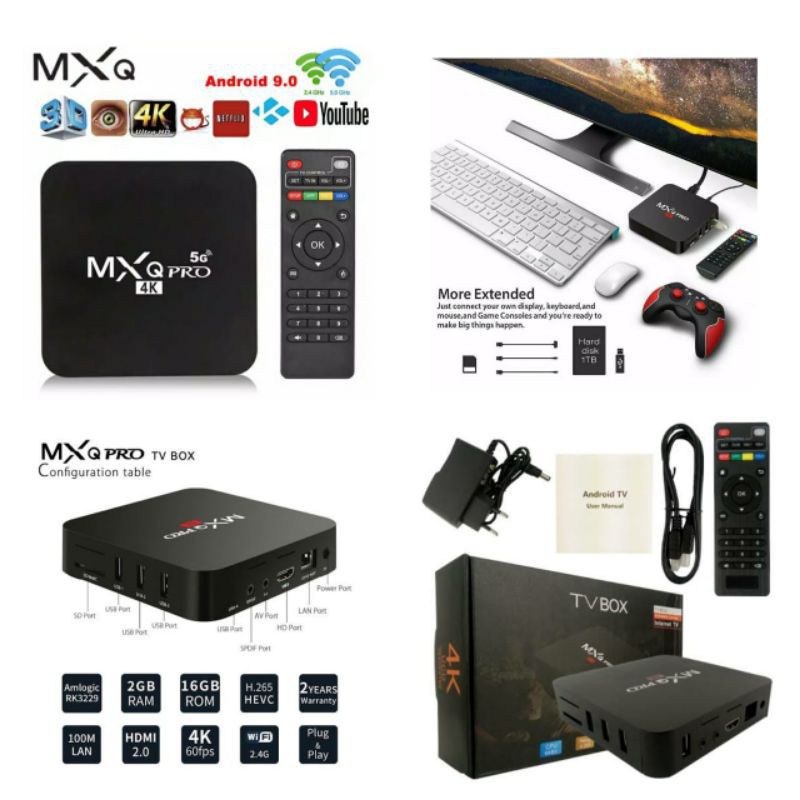 Android TV BOX MXQ-Pro 4K Smart TV Box Media Player fleco original