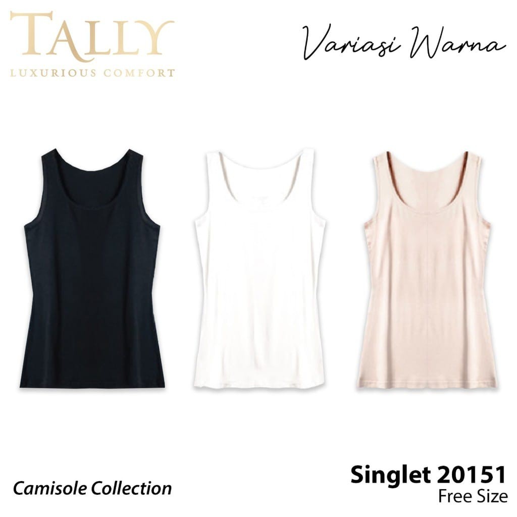 SUPER JUMBO -Singlet Wanita Katun Viscose Tally 20151 / Tank Top JUMBO Cewek Perempuan Soft Camisole