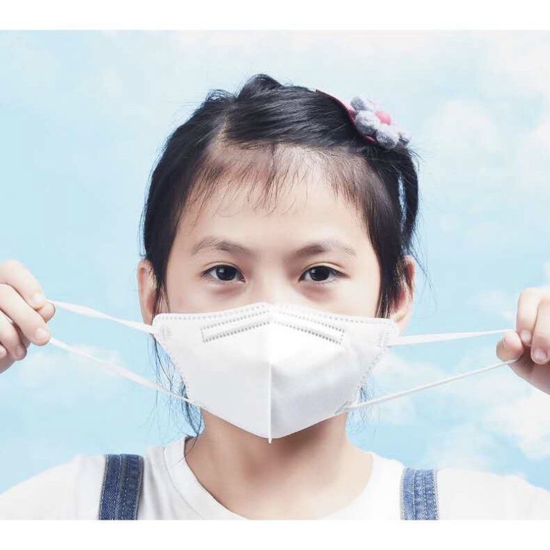 10PCS MASKER ANAK KN95 PUTIH MODEL DUCKBILL 5PLY IMPORT NON MEDIS EARLOOP POLOS