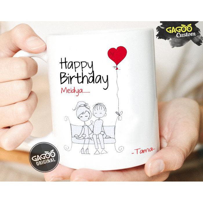 Sablon Cetak Mug Custom Satuan Premium / Kado Romantis-sit together