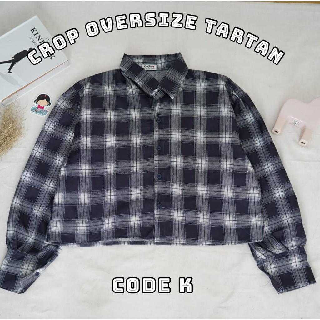 GFS CROP OVERSIZE TARTAN