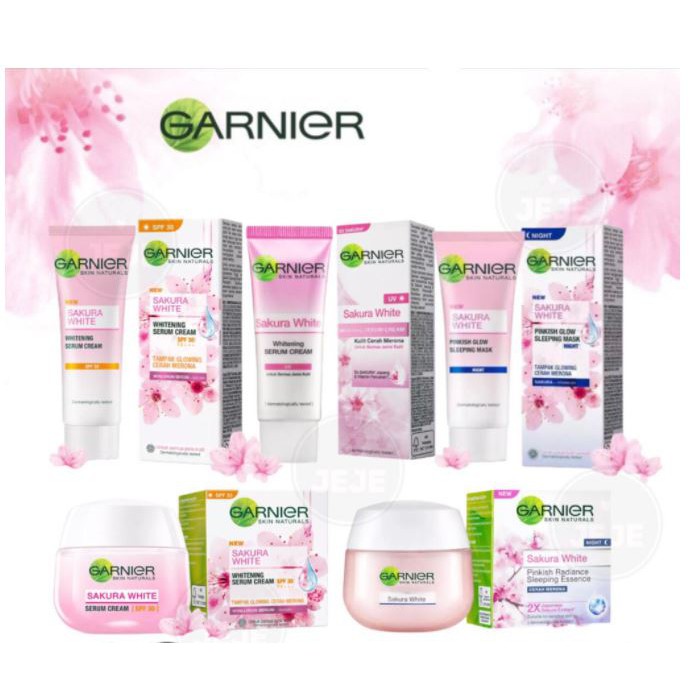 [BPOM] Garnier Sakura White Serum Cream Day 20mL 50mL 100%Ori Krim Siang SPF30 UV Whitening Night Pi