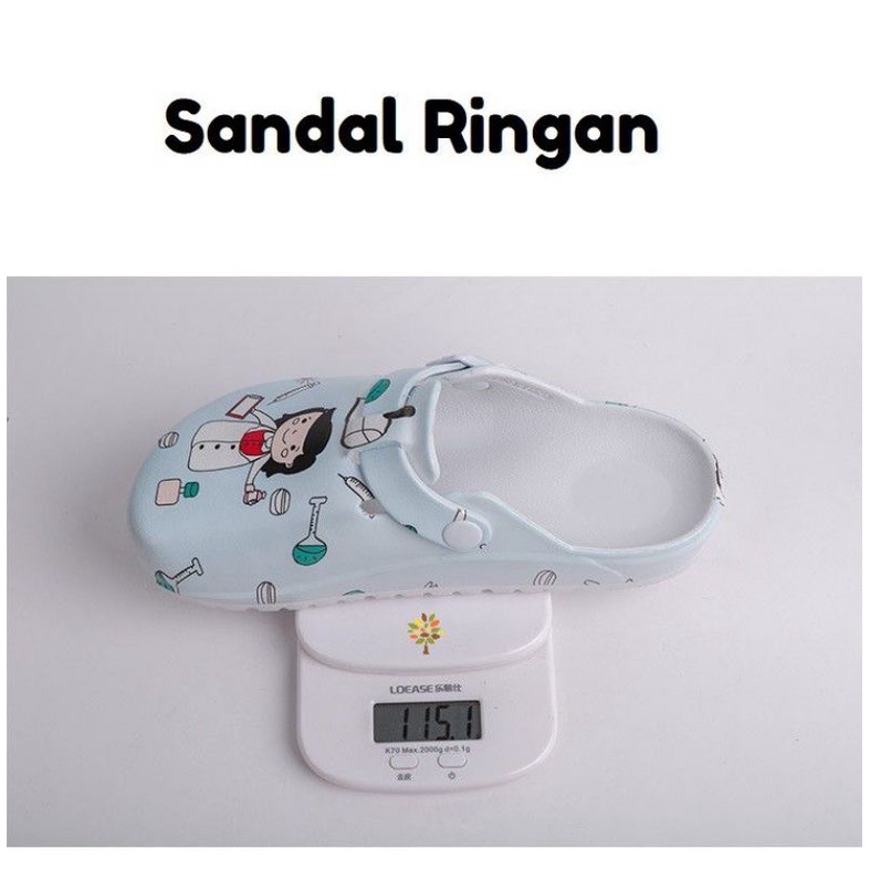 Sandal Kodok Baim Couple Motif Print Gambar Kartun Dokter High Quality RF