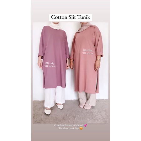 Bymeldev Cotton Slit Tunik Polos Busui dan Non Busui