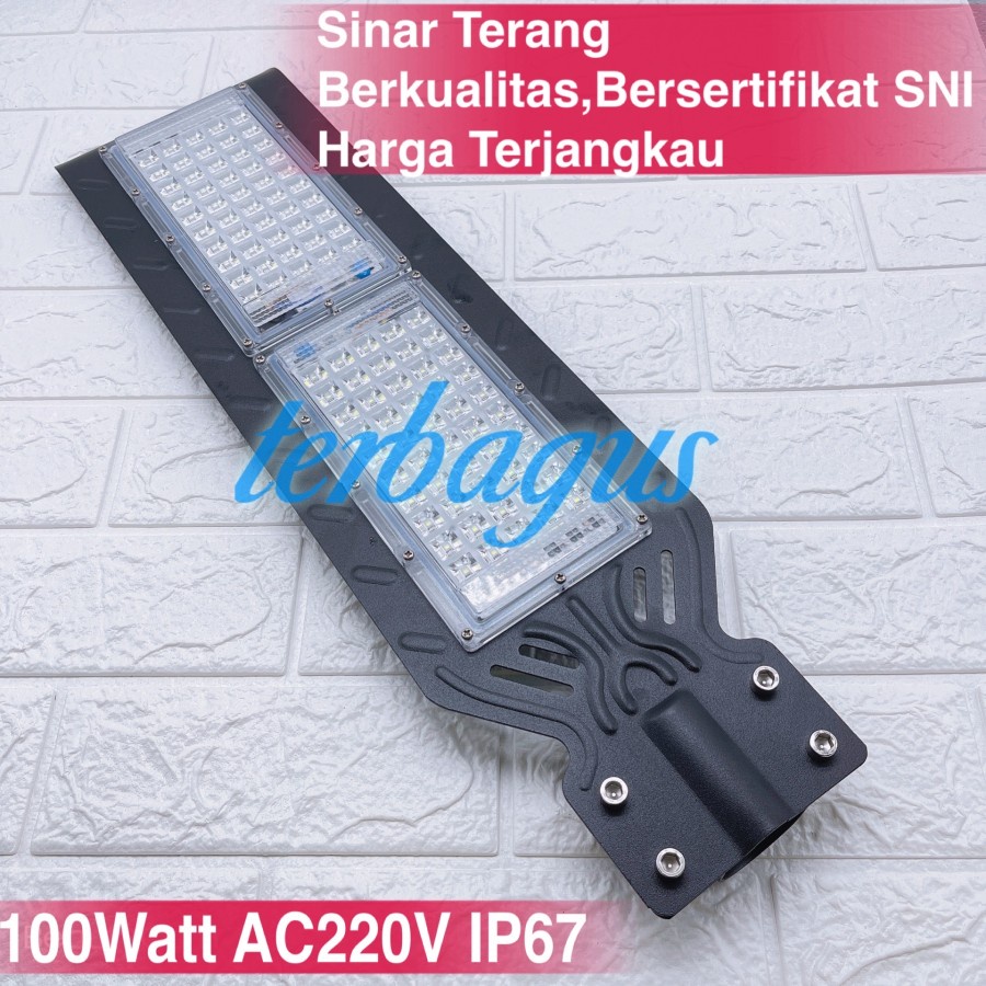 Lampu Jalan LED 100W Watt Model Plat Tipis PJU Termurah Street Light Ekonomis