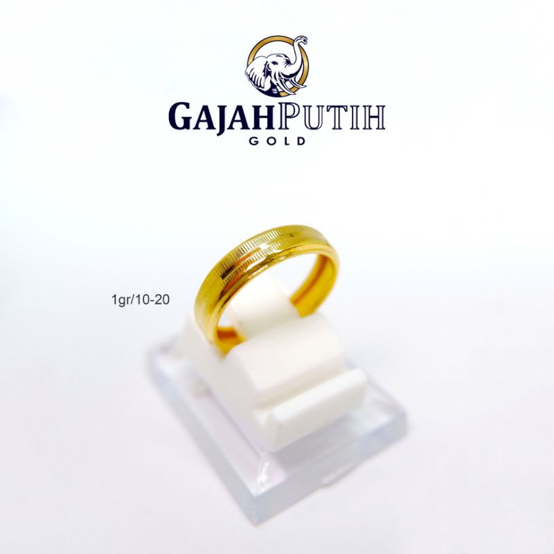 1gr Cincin Model Bangkok Garis Tengah Emas Asli KDO1101020