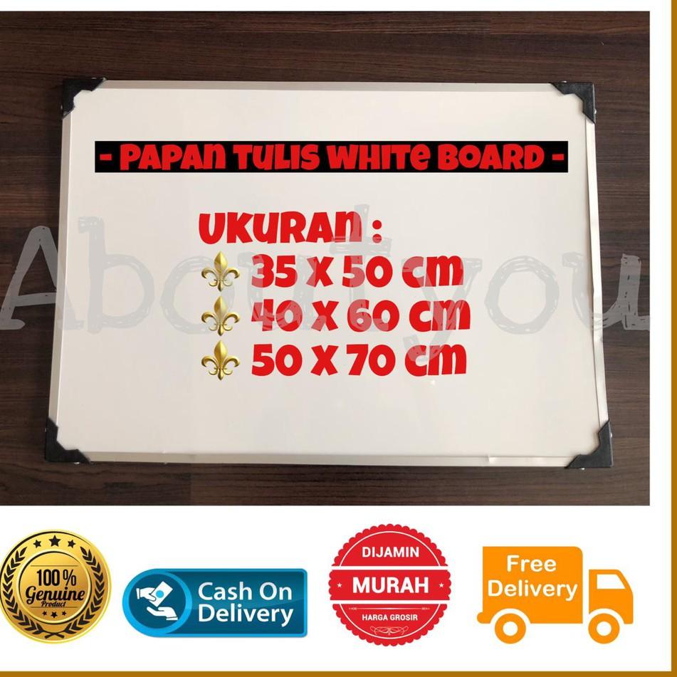 

New White Board Papan tulis gantung tempel 40 x 60 cm besar putih ~