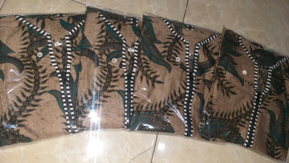 Set Batik Tradisional Couple Blus/blouse Zipper Depan /kemeja Lengan Pendek Ori Batik Pekalongan