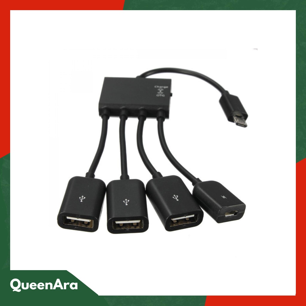 Multifunction Micro USB OTG Hub 4 in 1 Data Cable &amp; Charge - M3H