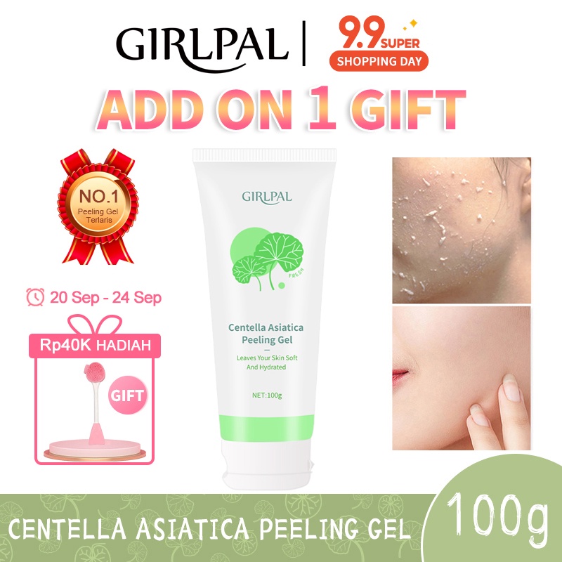 [BPOM] GIRLPAL Centella Asiatica Peeling Gel 100g Facial Glowing Blackhead Cleaner Body Exfoliating Mencerahkan Dan Mengangkat Sel Kulit Mati
