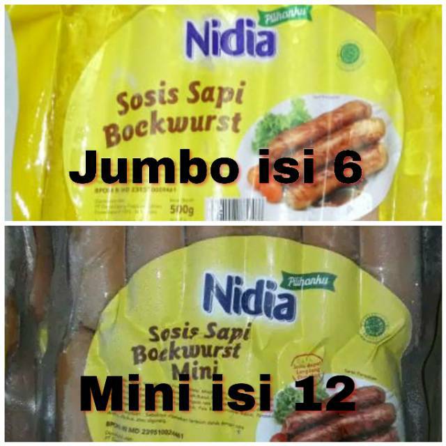 

Sosis Sapi Nidia Bockwurst Mini / Jumbo