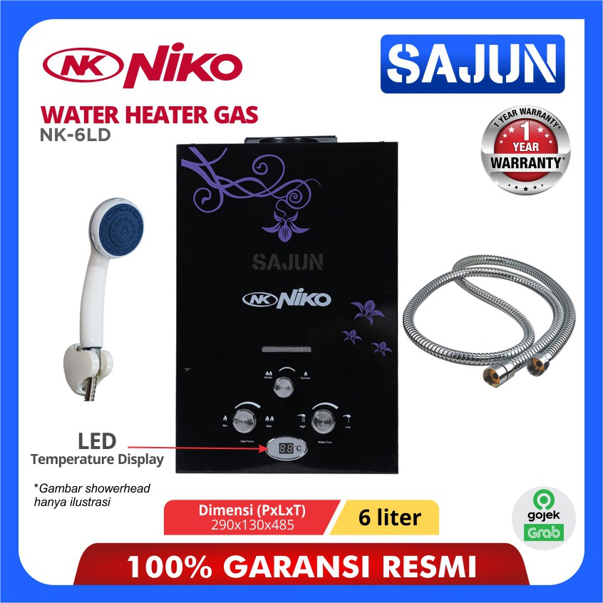 Water Heater Gas NIKO Digital LED Display NK6LDN NK6LDN2