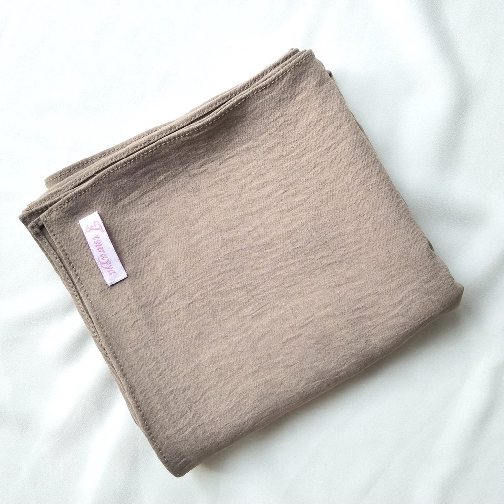 PASHMINA CRINCLE SET CADAR SIZE 200X75/PASHMINA CRINCLE SYARI/PASHMINA JUMBO-Latte