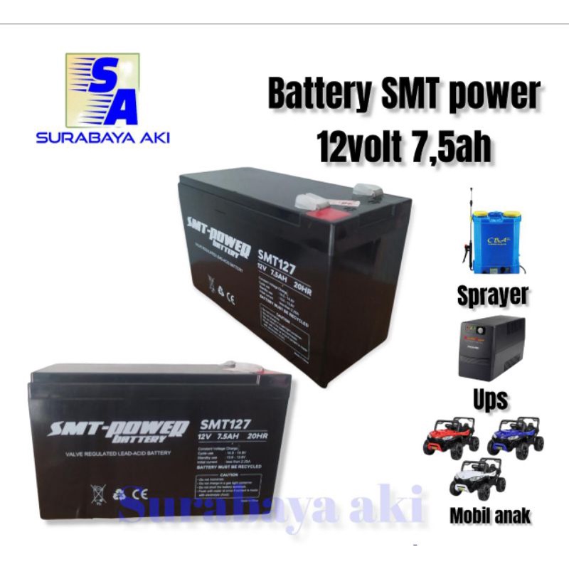 AKI UPS MOBIL MAINAN ANAK SPRAYER TANGKI SEMPROT  SMT 7AH 12V SMT POWER AKI SURABAYA AKI