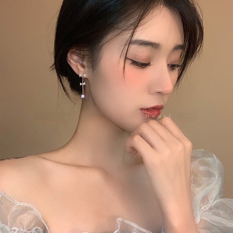 Anting Busur Wanita fashion Korea zircon