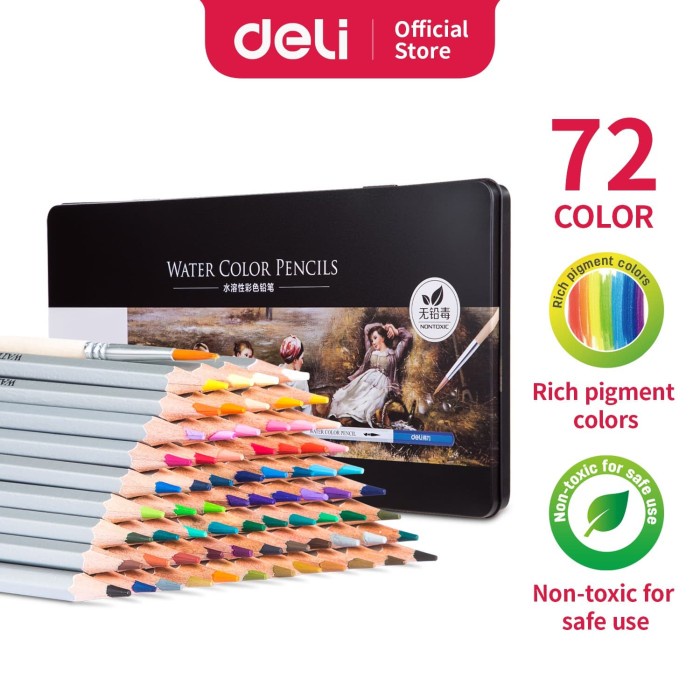 

(DISKON TERMURAH) Deli Pensil Warna Cat Air / Watercolor Pencil - 72C Warna/color 6524