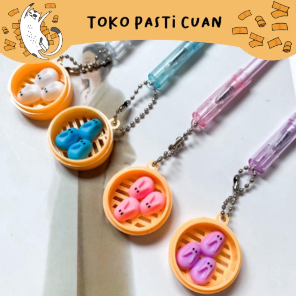 

pulpen dimsum kelinci karakter anak keperluan sekolah tinta tinta hitam bolpen lucu pena imut pen unik fancy bisa COD murah import
