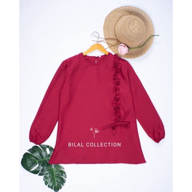 ATASAN DAYANA /ATASAN WANITA CEWEK / BAJU PESTA / ATASAN SIMPEL /ATASAN POLOS /ATASAN BLOUSE/ATASAN LENGAN PANJANG/ATASAN LENGAN PANJANG FASHION MUSLIM / ATASAN LENGAN PANJANG JUMBO-Maroon