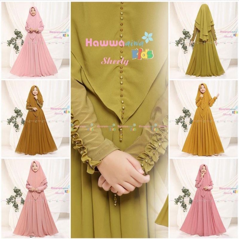 dress muslim/gamis syari/gamis anak Hawwa Aiwa Sherly