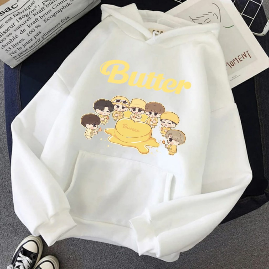 Hoodie KPop BTS Butter Murah Tebal Sweater Butter M XXL Wanita Dewasa Oversize Jaket Hodie Butter Anak Perempuan Jimin Taehyung