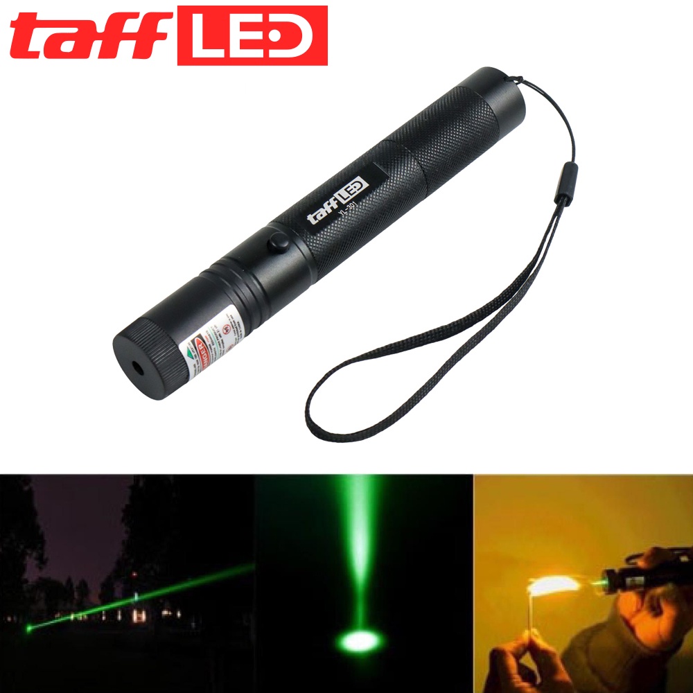 TaffLED Green Beam Laser Pointer 1MW 532NM with Baterai+Charger - YL-301