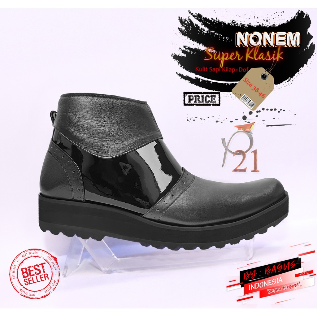 FLAT NONEM SUPER KLASIK SEPATU P21 SEPATU PDH SEPATU POLRI