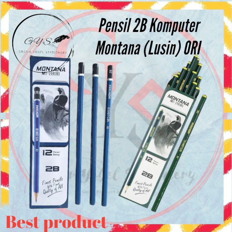 

Pensil 2B/ Pensil Ujian Komputer MONTANA(lusin)/Pensil Biru Hijau