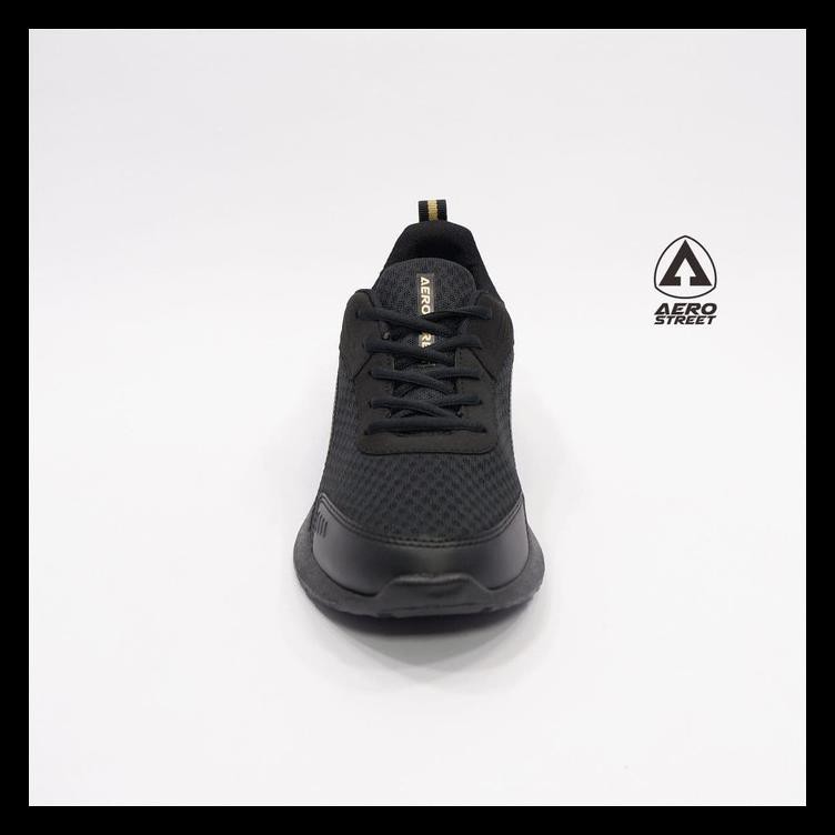 AEROSTREET 35-42 LEOPARD HITAM EMAS - SEPATU SNEAKERS CASUAL SPORT - 39 BERKUALITAS