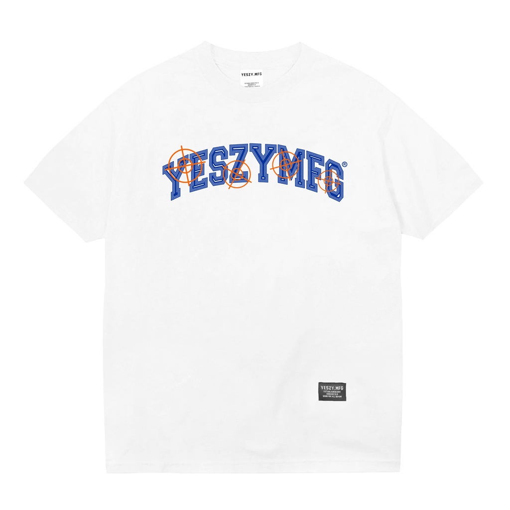 YESZY.MFG Tshirt White Cyber Target F Blue