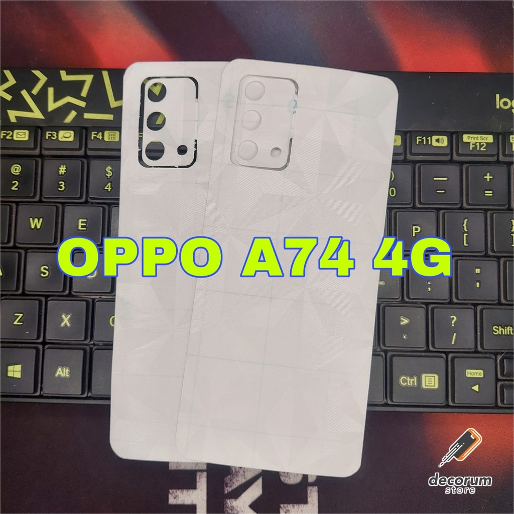 Skin Carbon OPPO A74 4G Back Skin DIAMOND Carbon Garskin Handphone