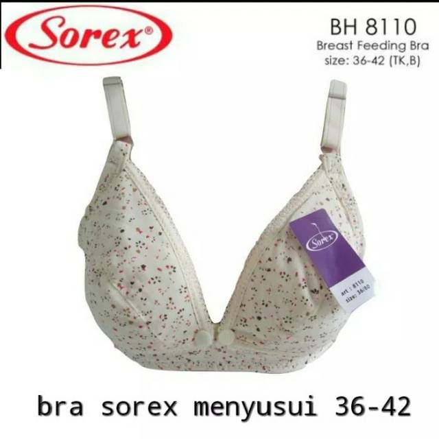 Bra Sorex Menyusui 8110 Tanpa  Kawat 36 38 40 42 / Bh Sorex Menyusui Tanpa Busa / Nursing Bra