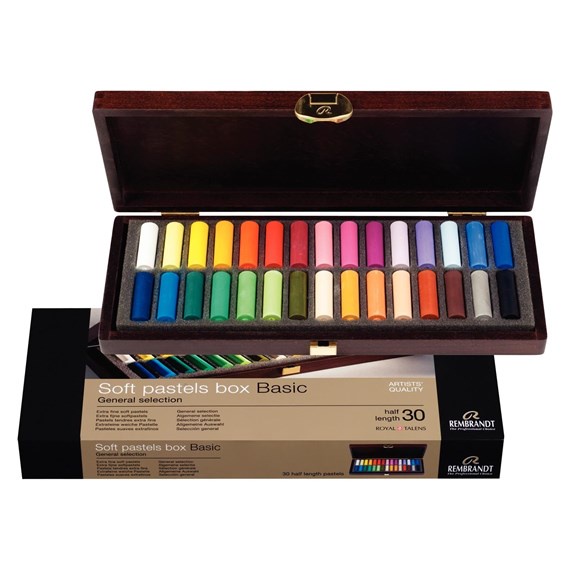 

Rembrandt Soft Pastel Wooden Box General Selection Basic - 30 Half Pastels