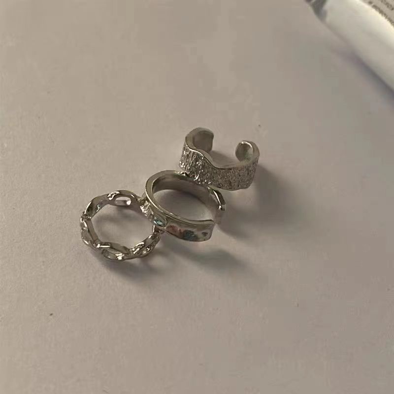 3pcs / Set Anting Klip Telinga Palsu Gaya Minimalis Untuk Unisex