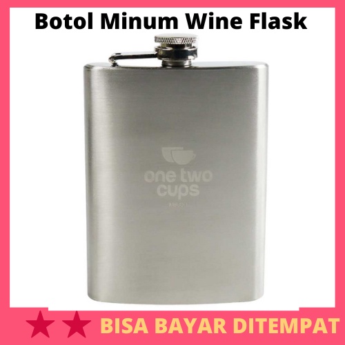 Botol Minum Wine Flask Bentuk Kotak 8oz / Botol Minum Minuman Wine Whiskey Wisky Wiski Wiskey Alkoho