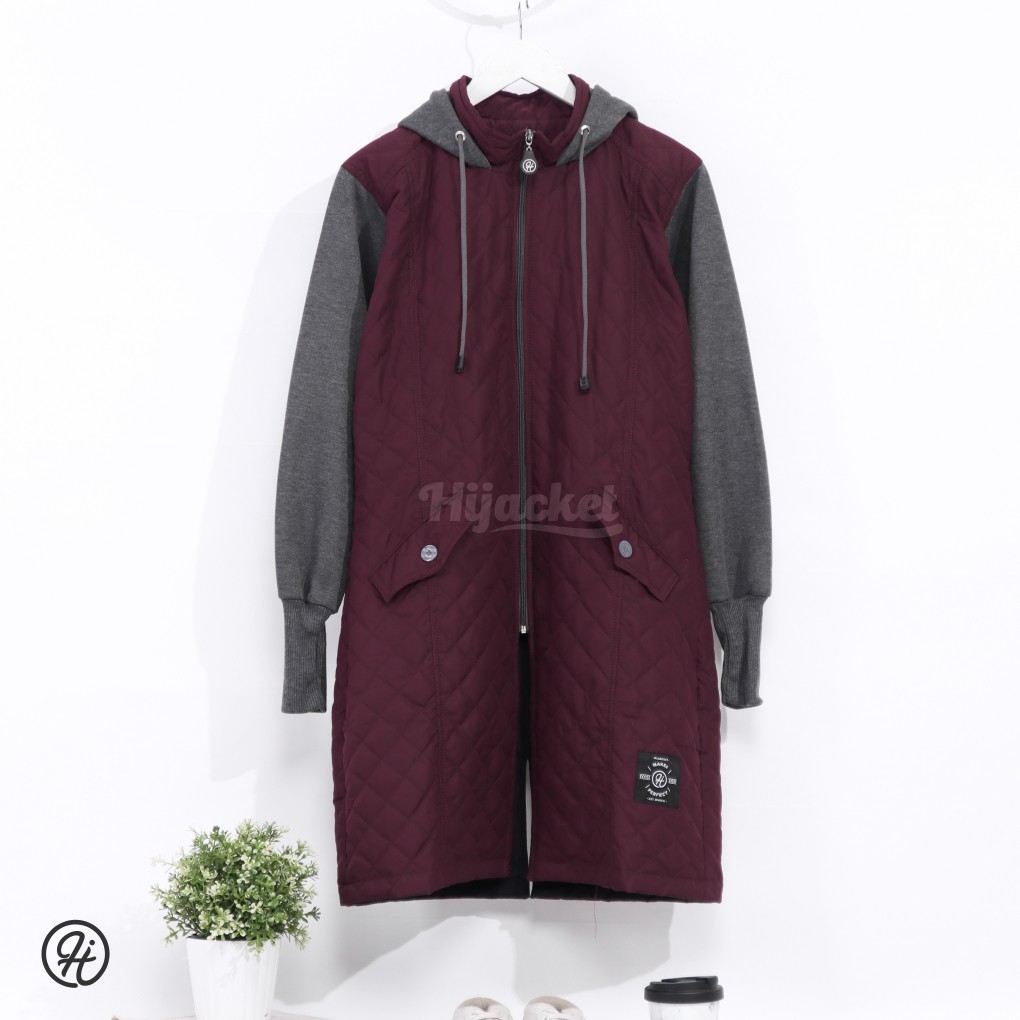 Hijacket® Graciella | Original | Jaket Parasut Wanita Quilted Premium Fleece-MAROON