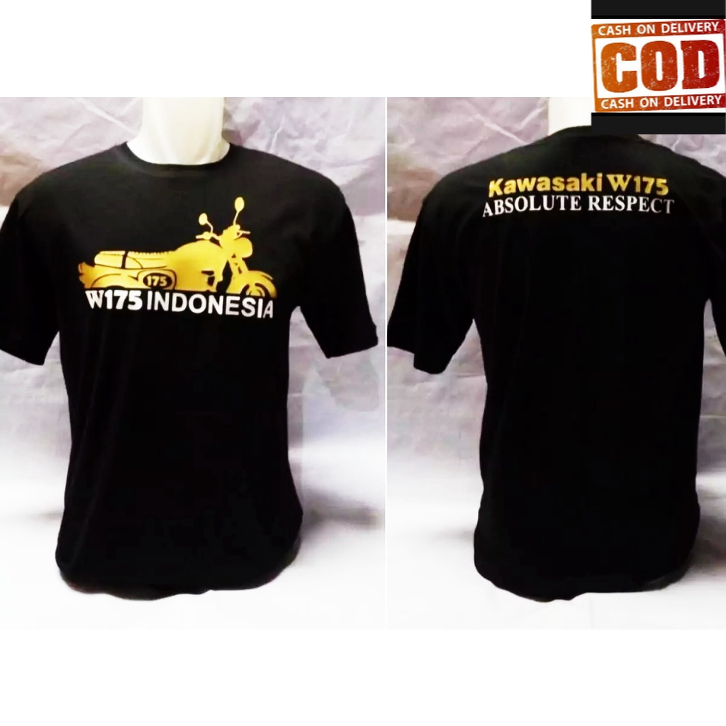 (COD) KAOS BAJU W175 INDONESIA /  KAWASAKI W175 INDONESIA / TSHIRT H&H TwinShop