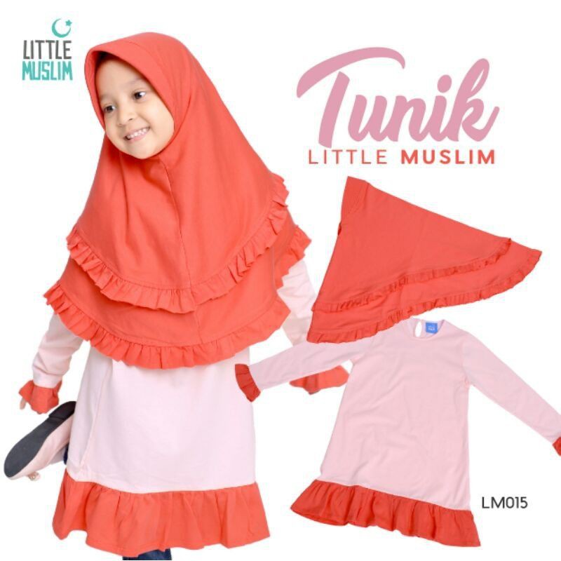 Tunik anak perempuan free jilbab Little Muslim by Afrakids  LM015