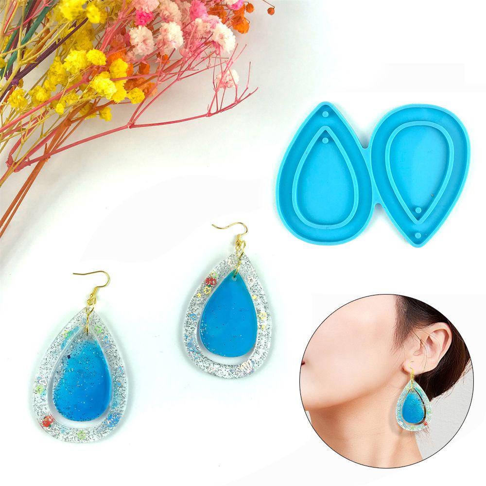 Solighter Anting Cetakan Seni Bentuk Tetesan Air Punk Perhiasan Liontin Membuat