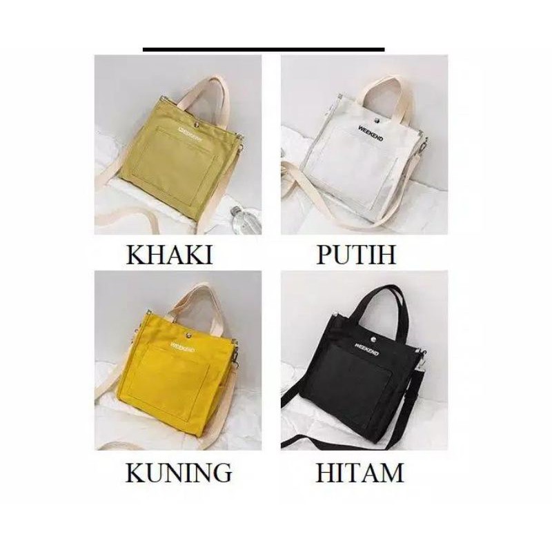 Medan Termurah KD022 Korean style Slingbag Fashion tas Canvas Premium import/Tas weekend