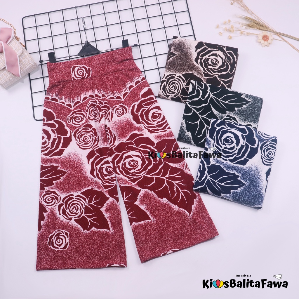 [MOTIF] Kulot Sasa 10-12 tahun / Panjang Cullotes Pants Adem Bawahan Harian Anak Perempuan Cewek 7/8