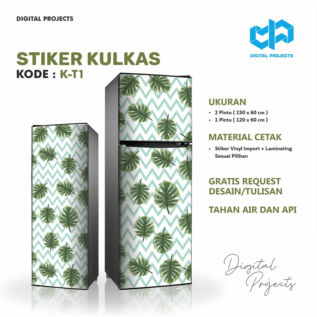  Stiker  Kulkas  1 Pintu  2  Pintu  Tropical Kaktus Bisa Custom 