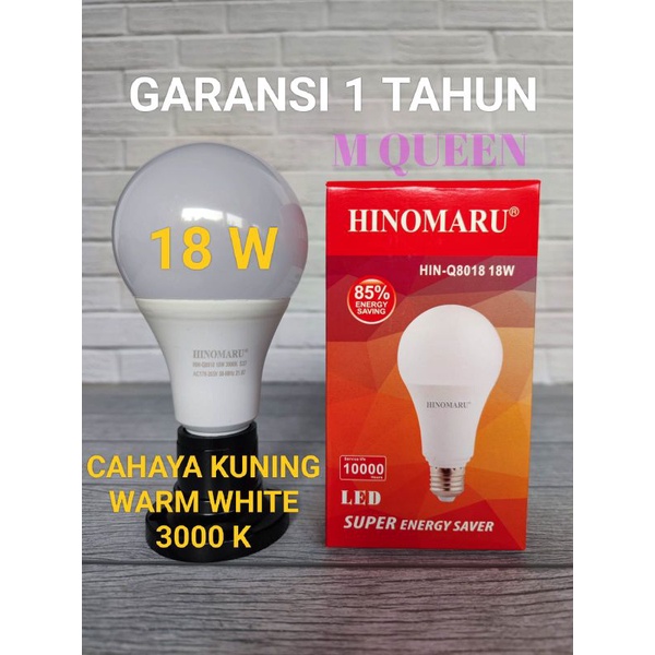 LAMPU LED BULB HINOMARU 18 WATT HIN-D80018 18W KUNING 3000K WARM WHITE