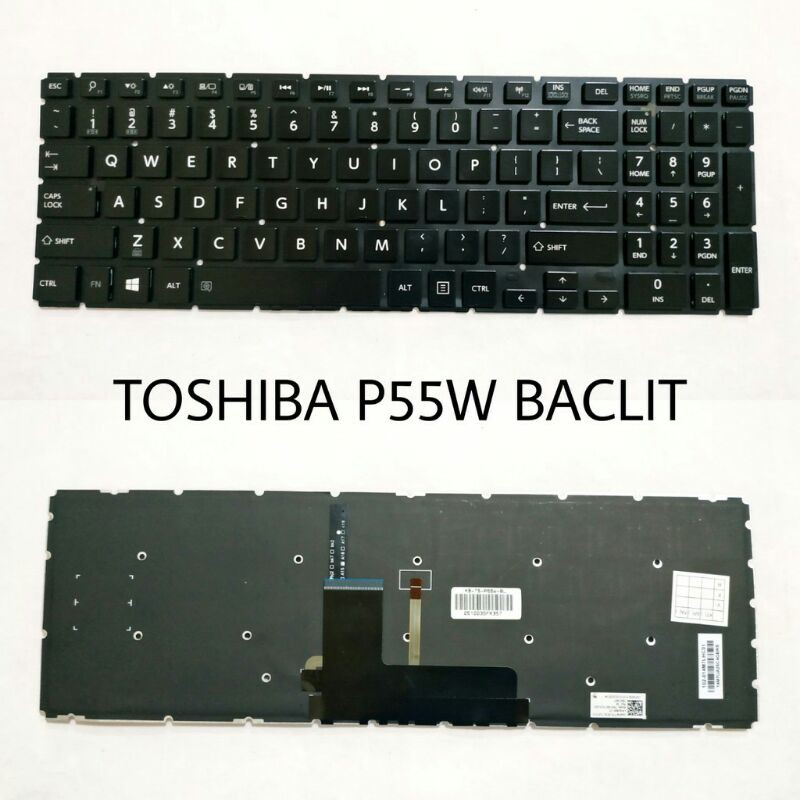 KEYBOARD TOSHIBA Satellite Radius P55 P55-A P55-B P55W P55W-B BACLIT