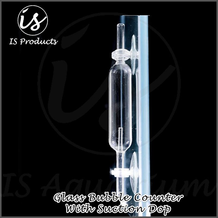 Glass Bubble Counter CO2 with suction cup Aquascape Buble Counter CO2