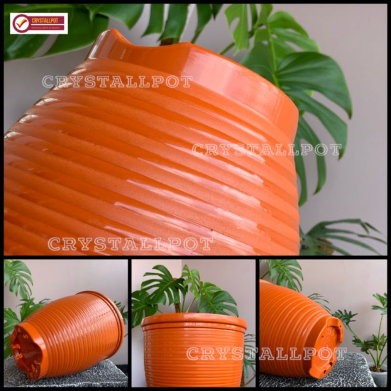 pot bunga tanaman lebah tinggi merah bata 21cm - nkt guci merah bata