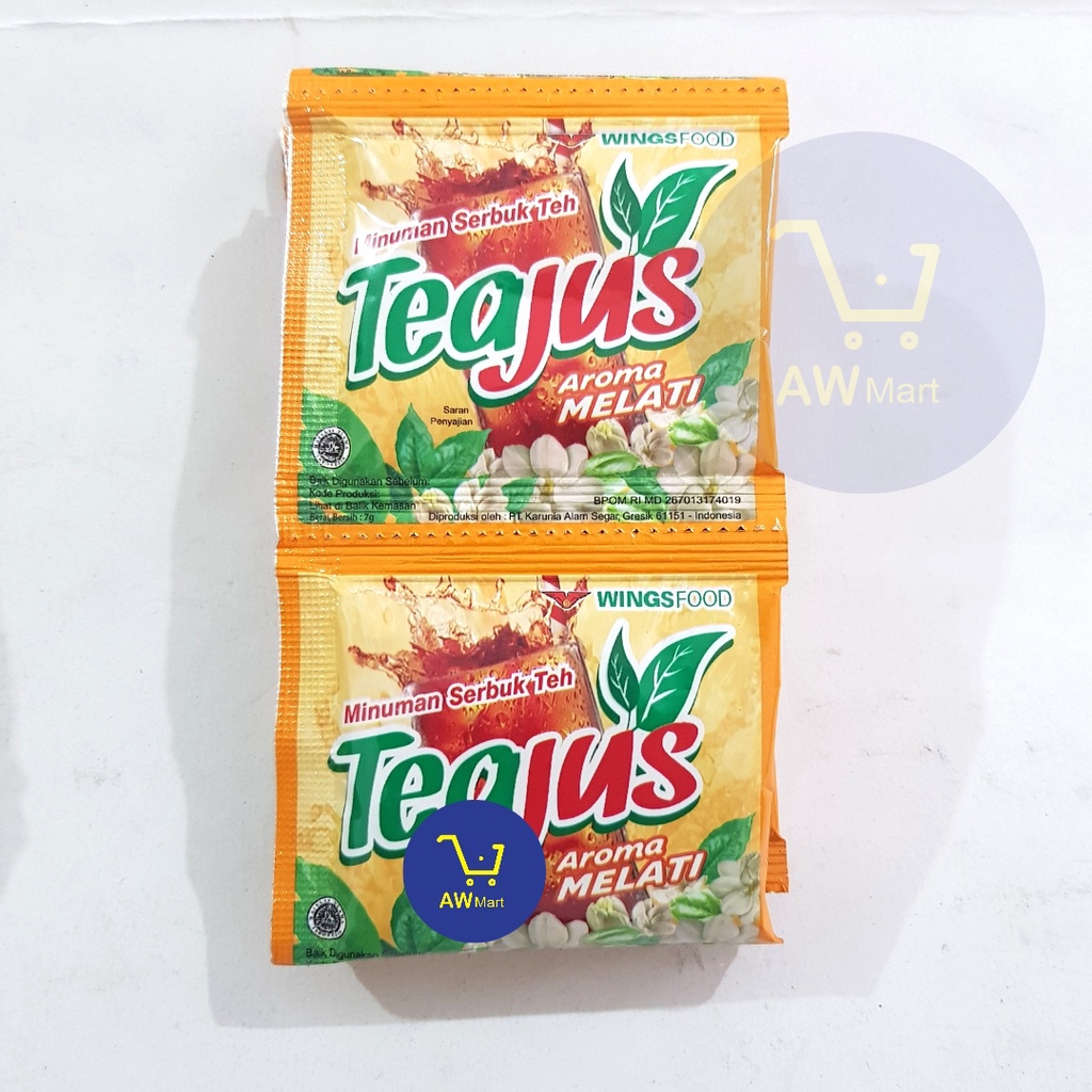 TEA JUS RENCENG (7 GRAM X 10'S) - GULA BATU/APEL/MELATI/LEMON