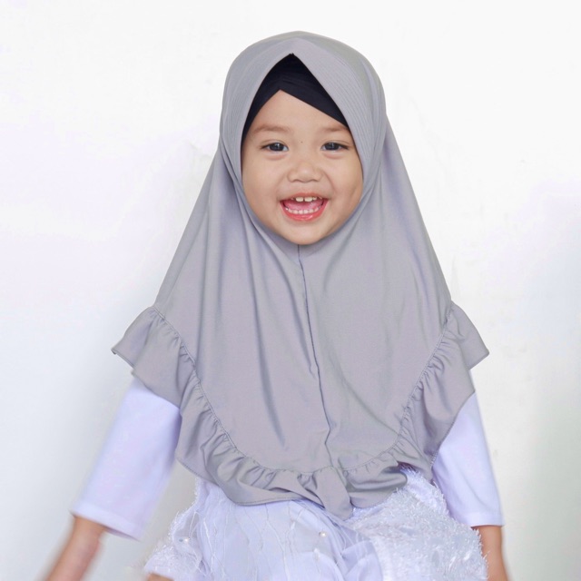 BAZAR RAMADHAN Jilbab anak ISHBIR Jersey Premium Xs SML | Bergo anak | Jilbab penguin