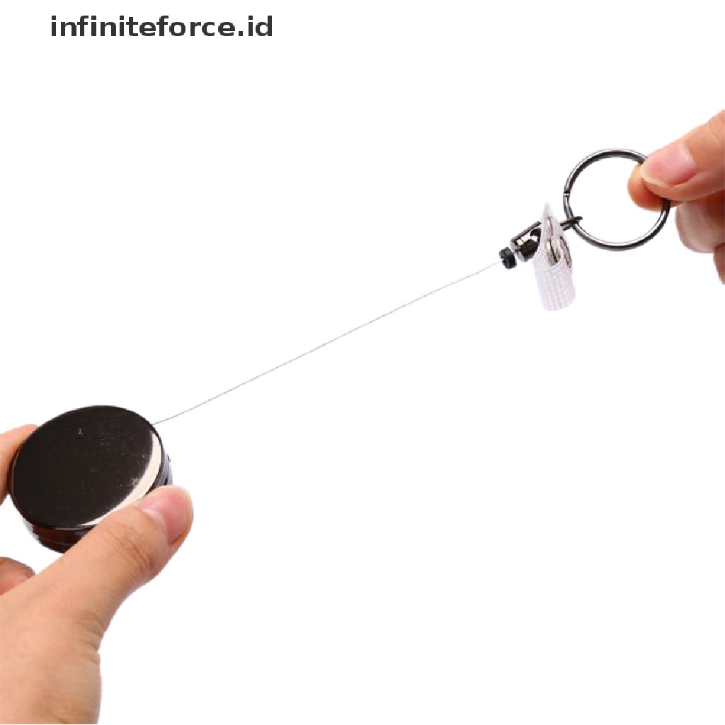 (Infiniteforce.Id) 1pc Badge Reel Metal Retractable Untuk Kartu Nama / Id