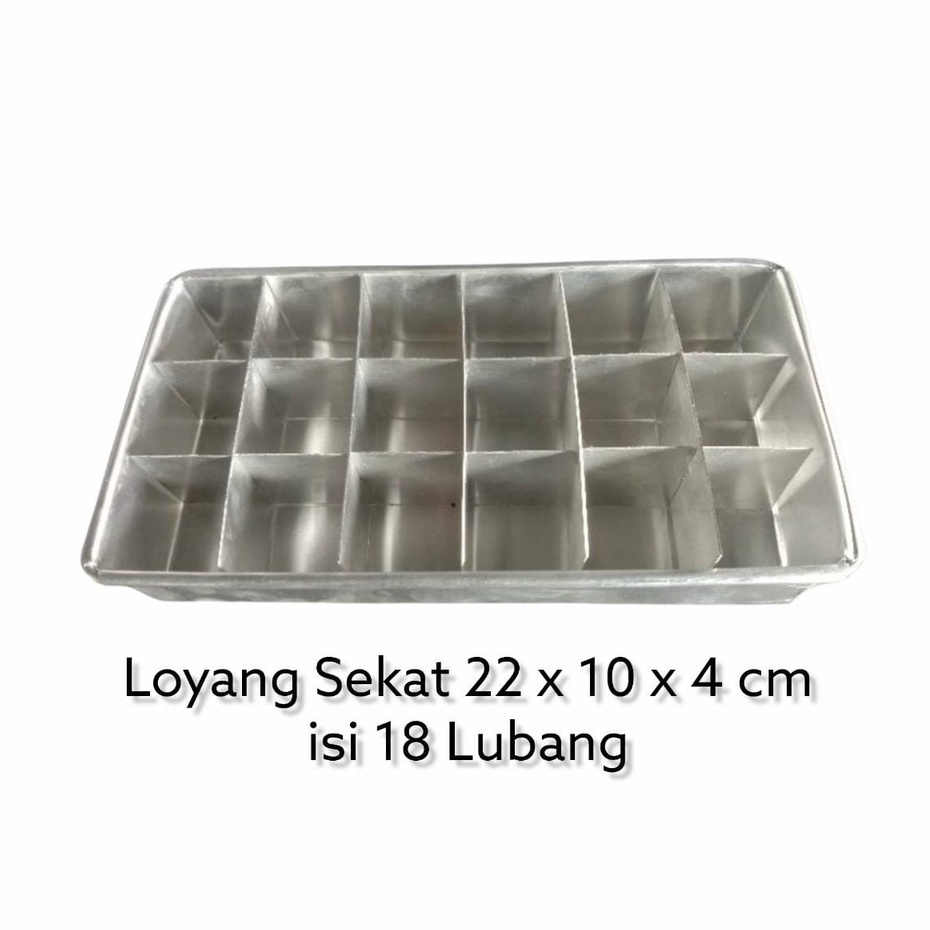 Loyang Sekat Aluminium / Loyang Bolu Sekat / Loyang Brownies Sekat Murah ukuran ( 20/22/24 x 10 x 4cm )